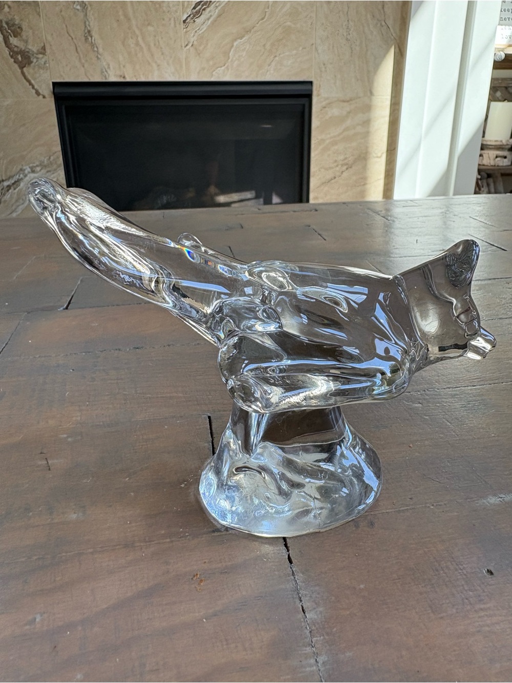 vintage Princess House "Bird of Happiness" clear crystal figurine